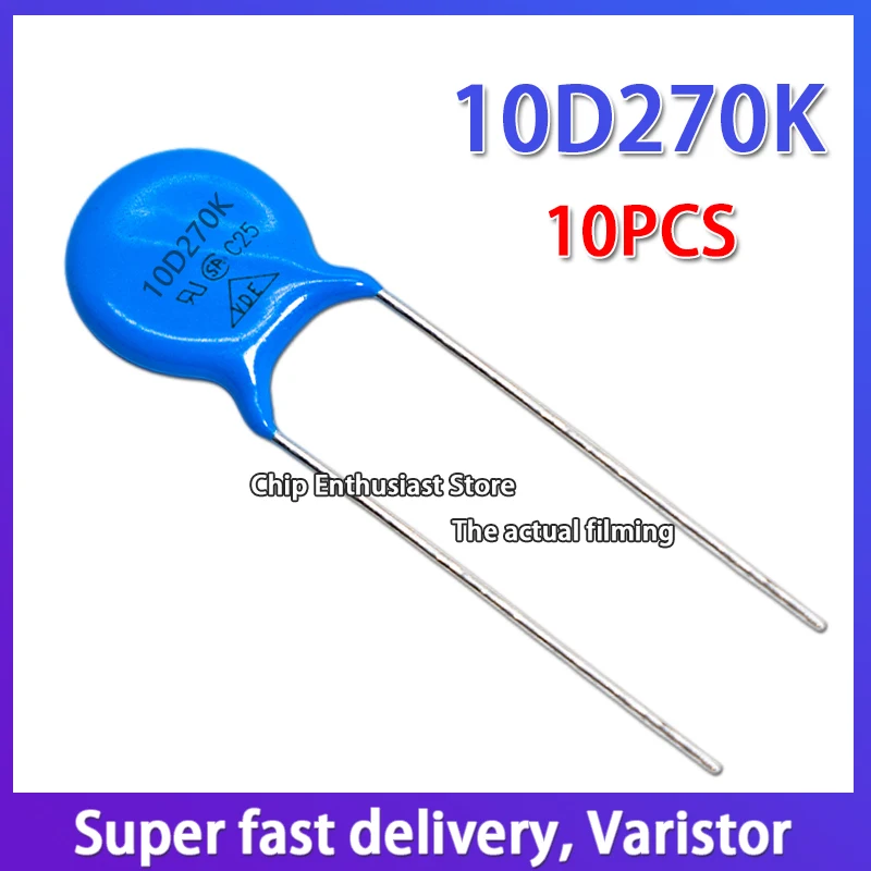 10pcs ๋ฐฐ๋ฆฌ์คํฐ KD10 10D270K 330K 820K 101K 121K 151K 221K 331K 361K 471K 471KJ 561K 681K 112K 180K 390K 241K 301K 431K 10MM
