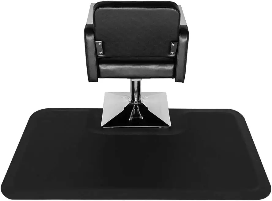 Omysalon 1/2'' Thick Anti Fatigue Mat For Hairstylist Standing, 3'X5' Barber Floor Matt With Square Cut Out For Salon Styling