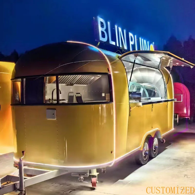 

Street Food Vending Trailer Fully Equipped Mobile Kitchen Pizza Oven Hot Dog Cart Commercial Catering Customized Food Truck