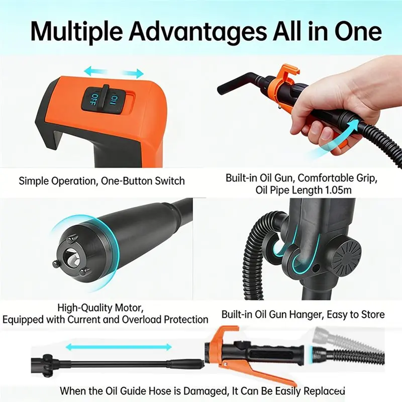 【ALLOWANCE】Lithium Battery Electric Oil Pump Portable Handheld Diesel//Water Pump Outdoor Oil Pumping Pump