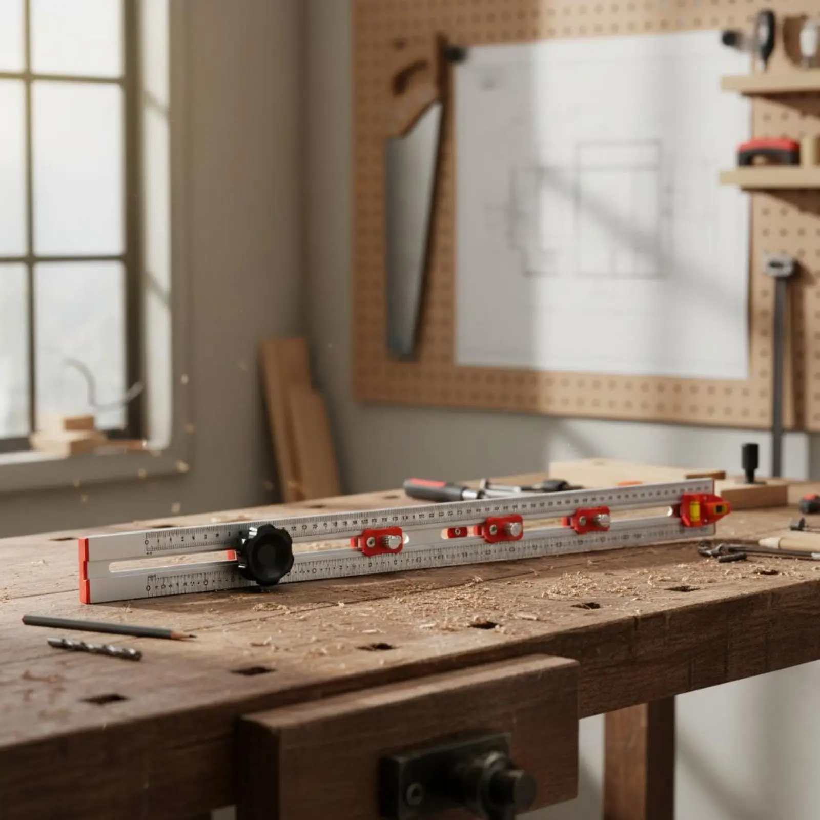 

Double Hole Positioning Ruler Quick Marking Adjustable T-Shaped Ruler Woodworking Hole Jig