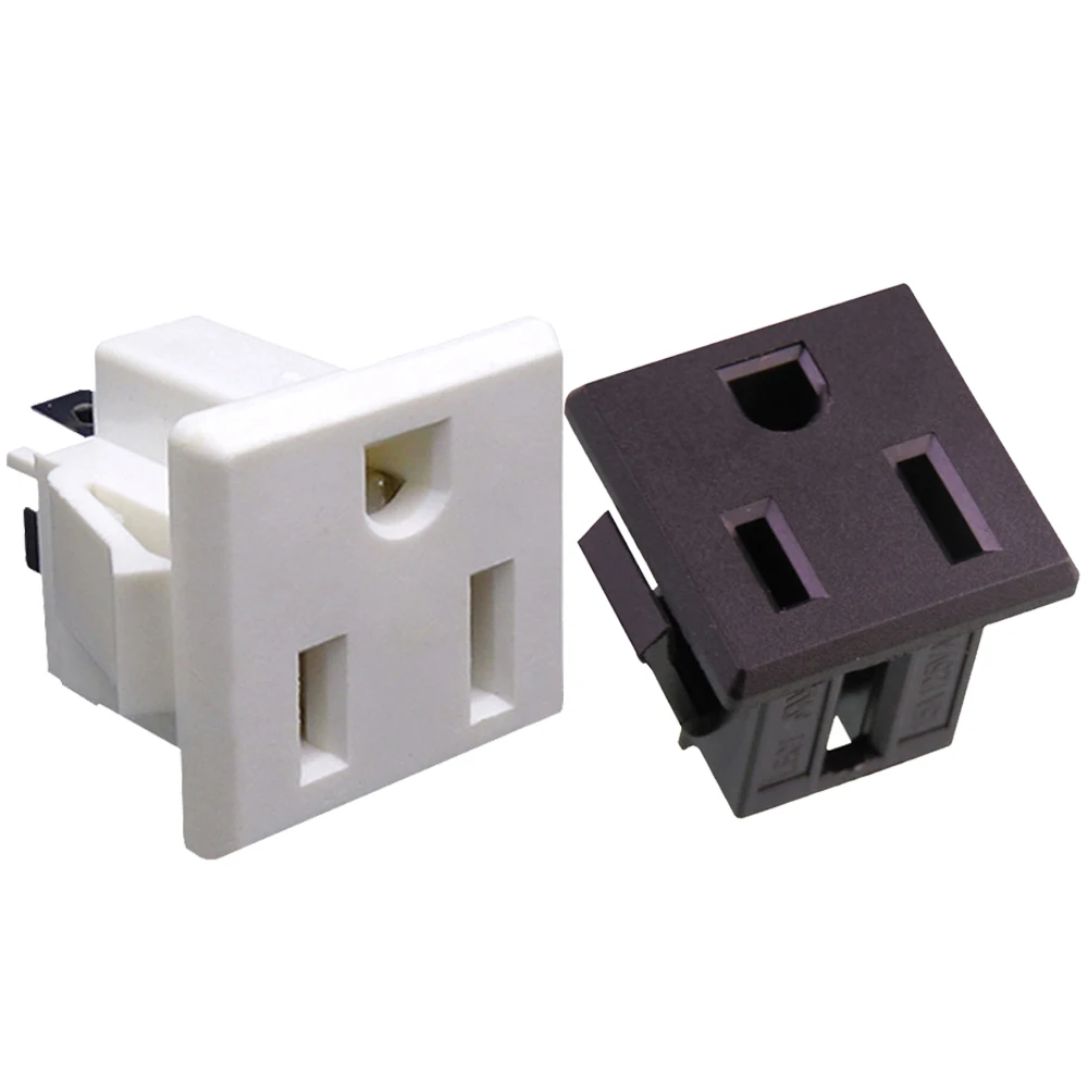 Black White 125v 15a US 5-15R AC PDU UPS power outlet 3p americal electrical Panel Receptacle AC socket type B