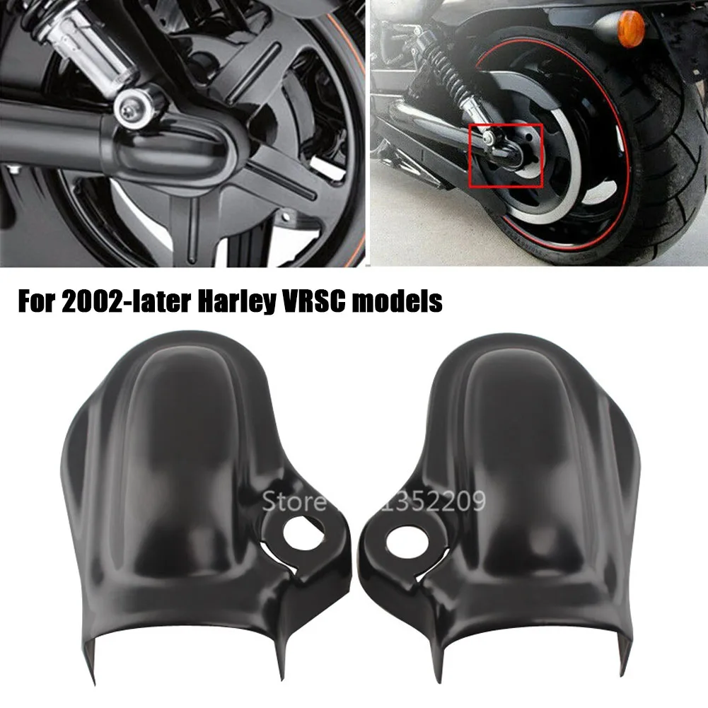 

Аксессуары для мотоциклов, 1 пара, крышка оси, крышка вала колеса, боковая защита, черный/хромированный, подходит для Harley VRSC 2002-Later