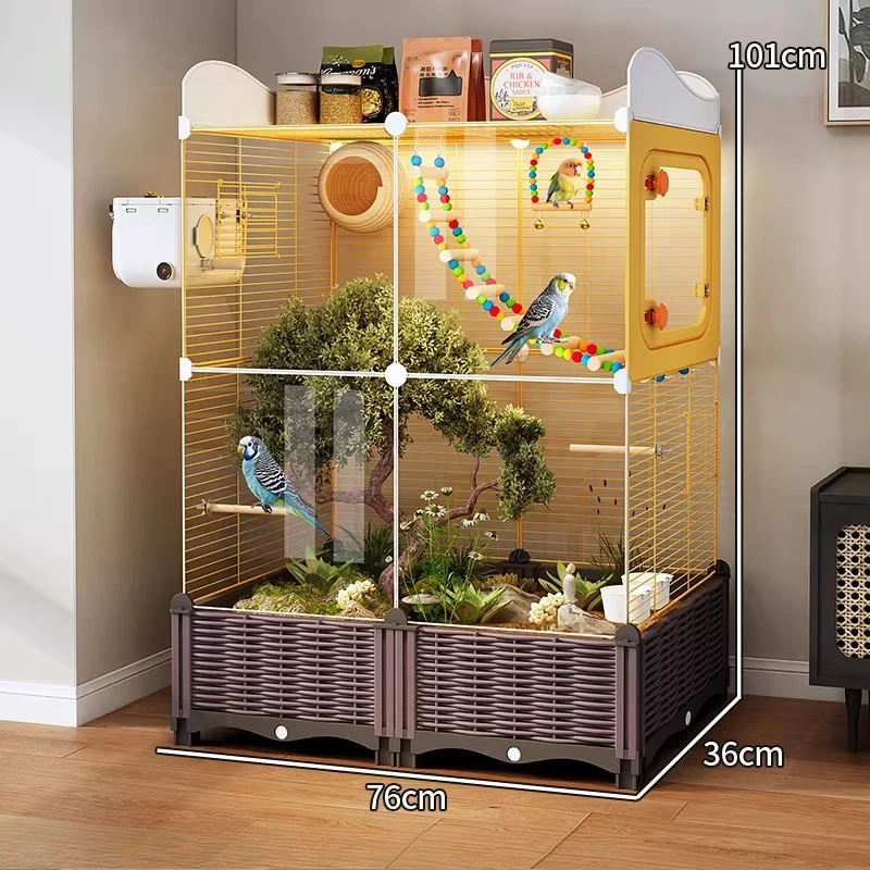 

Goldfinch Parrot Bird Cages Stainless Large House Bird Cages Supplies Cockatiel Accessories Jaula Para Canarios Pet Supplies