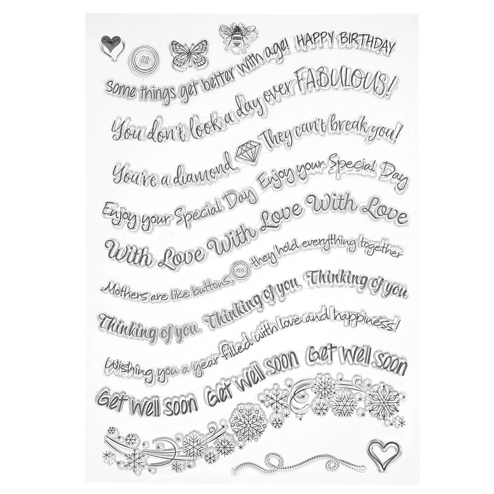

Transparent Stamps for Scrapbooking Clear Silicone Seal Craft Project Decoration Account Diary Planner Storage Tools