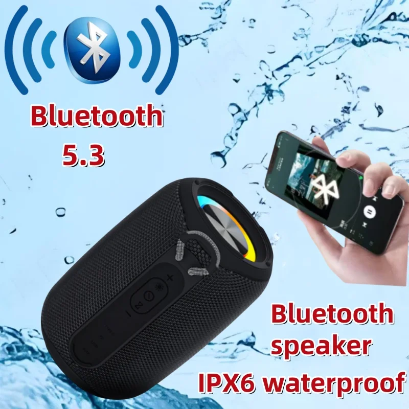 Speaker Bluetooth 5.3 Tahan Air Bass Yang Ditingkatkan Speaker Nirkabel Luar Ruangan Portabel Subwoofer 3D 360 ° Panggilan Suara Stereo Bluetooth
