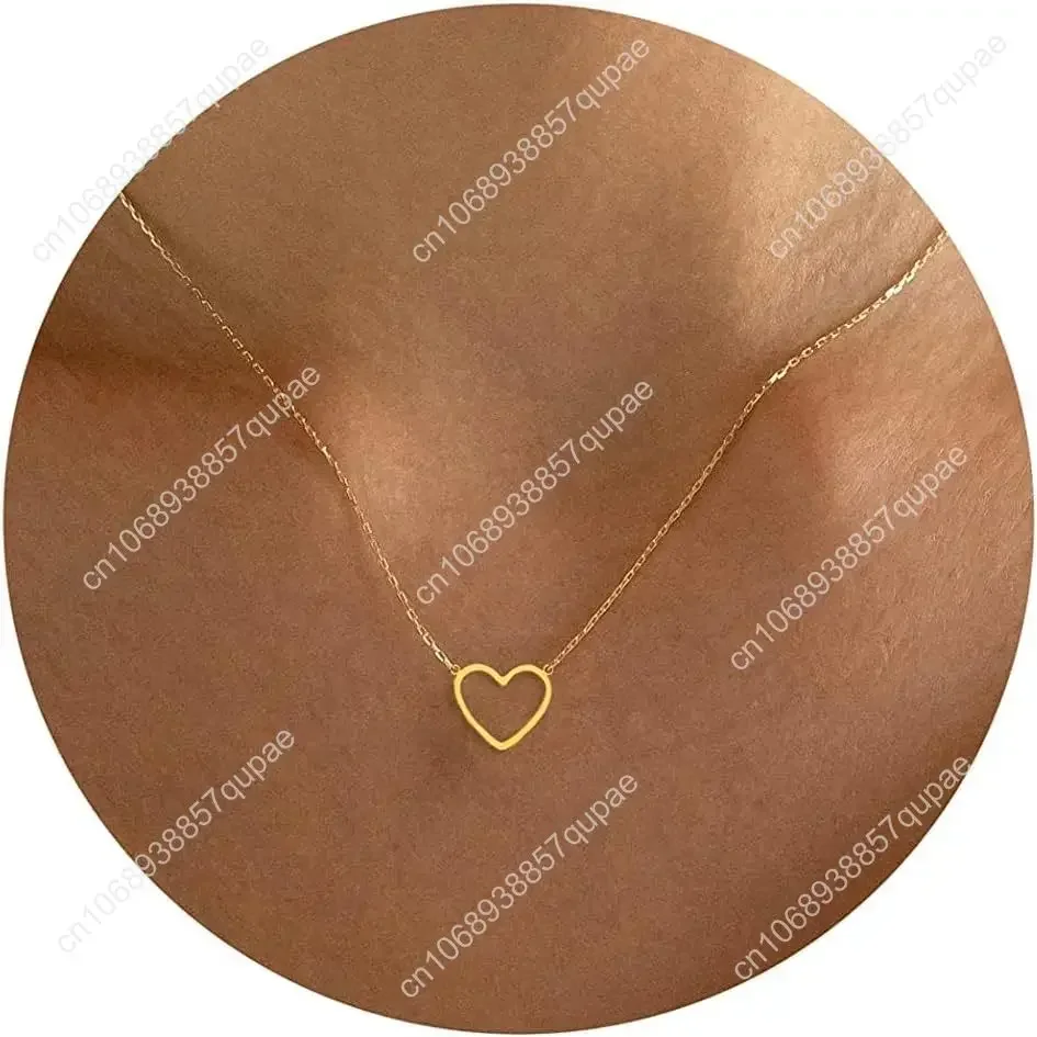 

Подарки на День Святого Валентина для нее, изящное золотое ожерелье для женщин и девочек, модное позолоченное/посеребренное милое ожерелье в форме сердца для женщин, уша