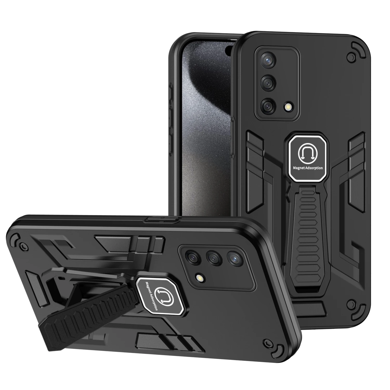 Armor Case for Oppo A74 A54 A93 5G 4G Car Mount Magnetic Holder Hard Shockproof Luxury Phone Cover CPH2197 CPH2263 CHP2219 Coque