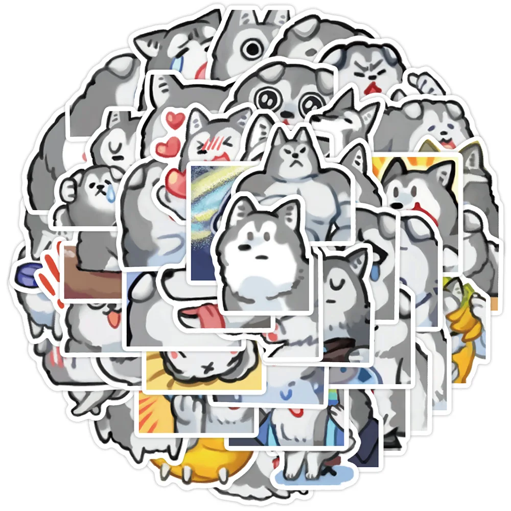 

10/30/50PCS Cute Husky Graffiti Sticker Kawaii Pet Dog Cartoon Decal Laptop Phone Fridge Skateboard Waterproof Sticker Kid Toys