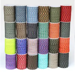 7 Cores 550 Paracord Cord 100M Dia.4mm for Outdoor Camping Survival Lanyard Parachute Rope Hiking Tent Accessories DIY Bracelet