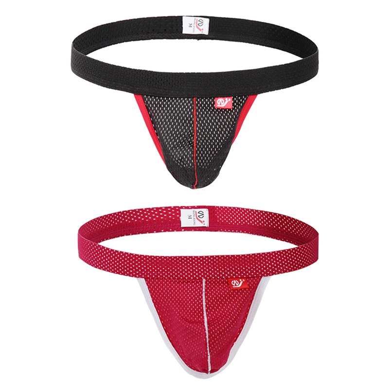 

2pcs/1pcs Sexy Men Underwear Thongs Jockstrap Briefs Cuecas Male Panties Gay Men Underwear Jocks Mesh Breathable Backles Thongs