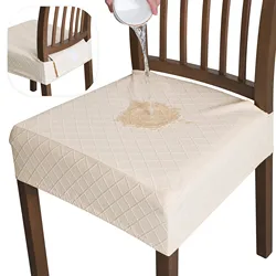 1PC   Waterproof Stretch Jacquard Chair Seat Covers Washable Anti Dirty Dining Room Seat Cover for Home Hotel  Banquet
