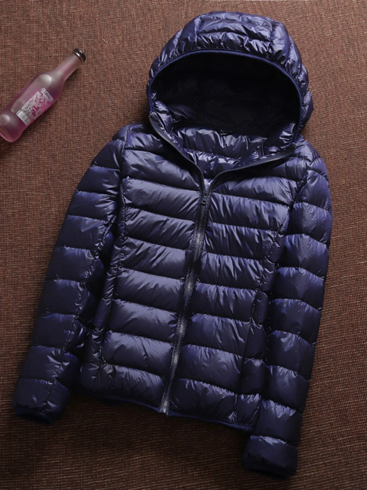 S-4XL Autumn Winter Women White Duck Hooded Down Jacket Female Ultra Light Down Coat 2023 Puffer Parkas Short Tops