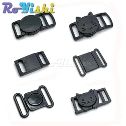 10 Pcs/Pack Black Release Bra Buckles Round Plastic Safety Breakaway for Pets Collar Paracord Bracelet