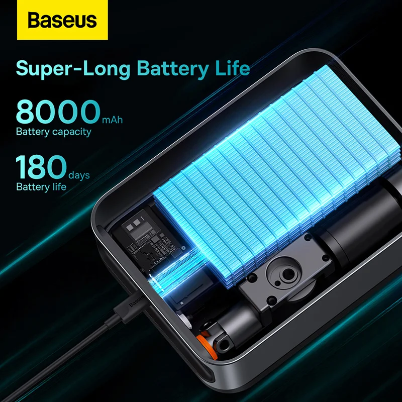 BASEUS-arrancador de batería de coche 2 en 1, compresor de aire portátil, bomba de inflado, estación de energía, arrancador de batería de 1000A,