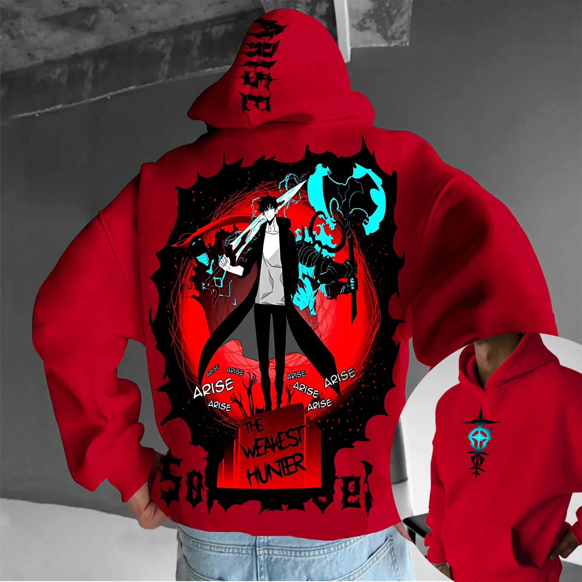 

Solo Leveling Parent-child Clothing Autumn and Winter Japanese Hotblooded Animation Classic Character Hoodie Men's and Women's