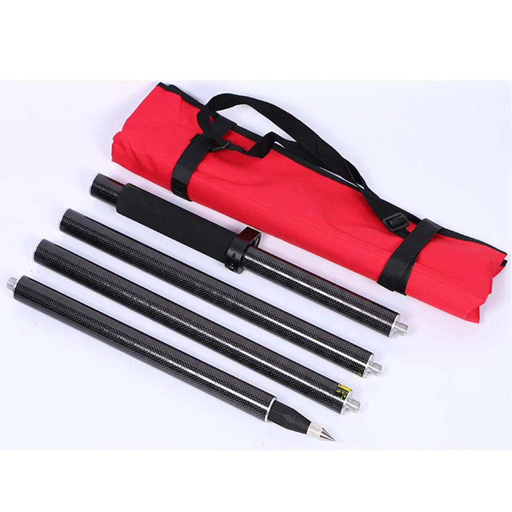 

High quality 1.8M PRISM POLE SURVEYING Carbon Fibre Pole for GPS SURVEYING TYPE total station 4 Poles + Bubble