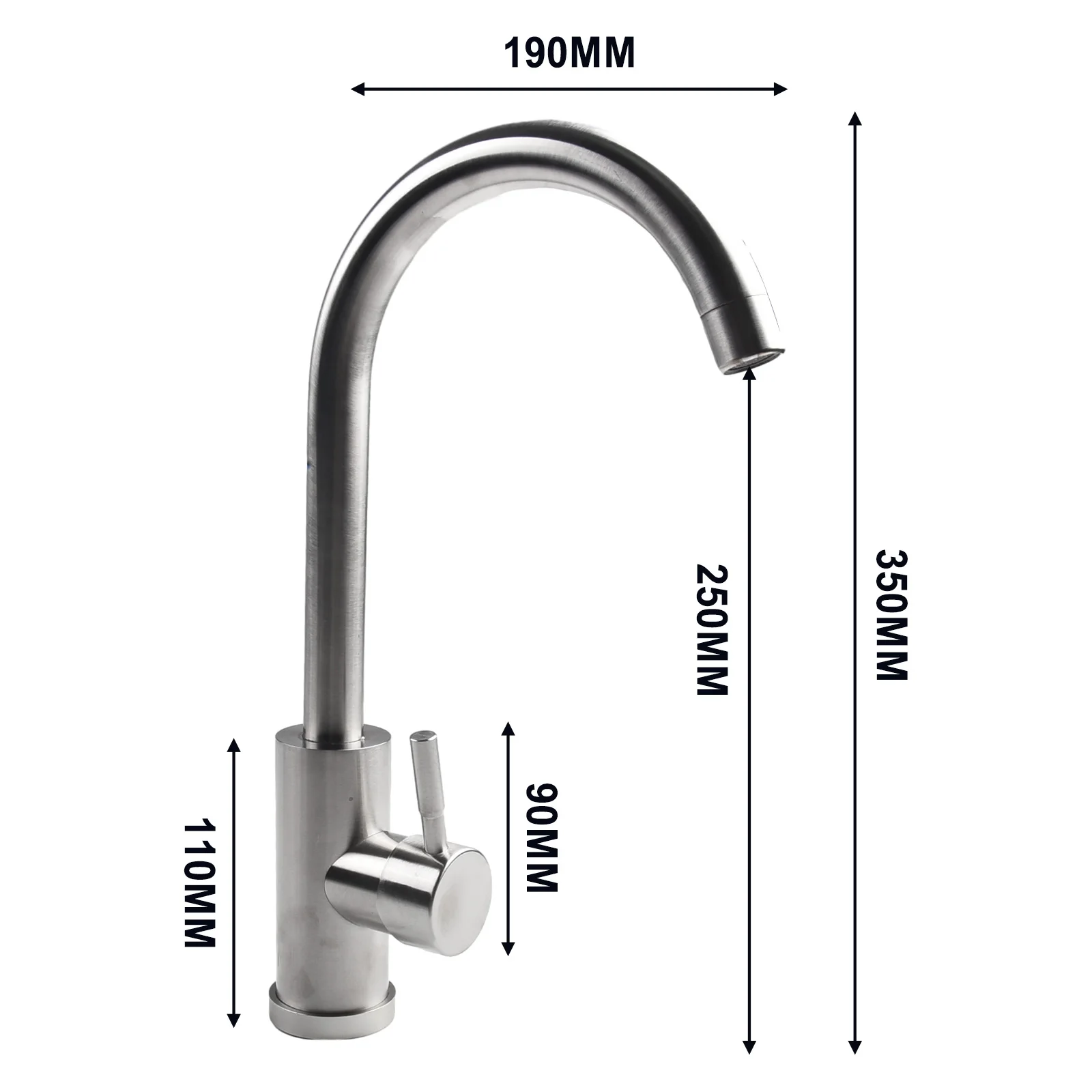 

Single Handle Tap Kitchen Faucet Cold Hot Water Tap 2 Holes Wear-resistant Ceramic Valve Single Handle Washing Basin Faucet