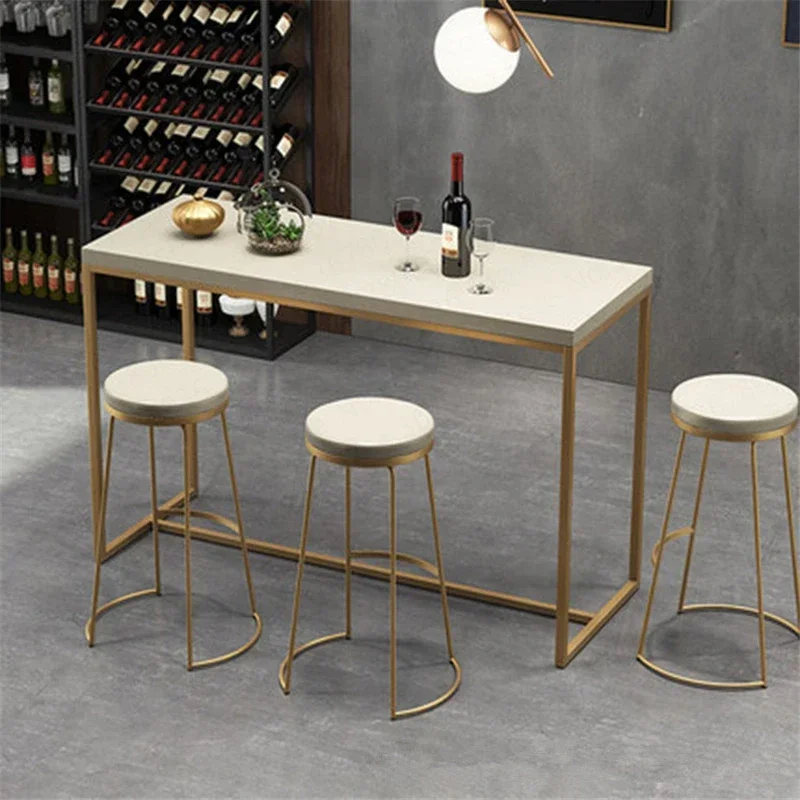 Modern Bar Stool Minimalist Wrought Iron Nordic Front Desk High Chair Tea Wind Seat Stylish Counter Chair Comfortable Bar Seat