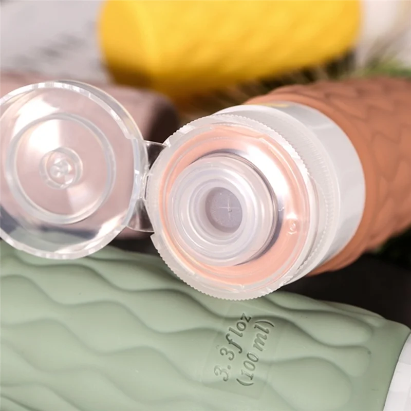 

Y42A-4 шт., 100 мл, набор силиконовых дорожных бутылок для туалетных принадлежностей, сжимаемый для косметического шампуня, крема, кондиционера, лосьона, мыла