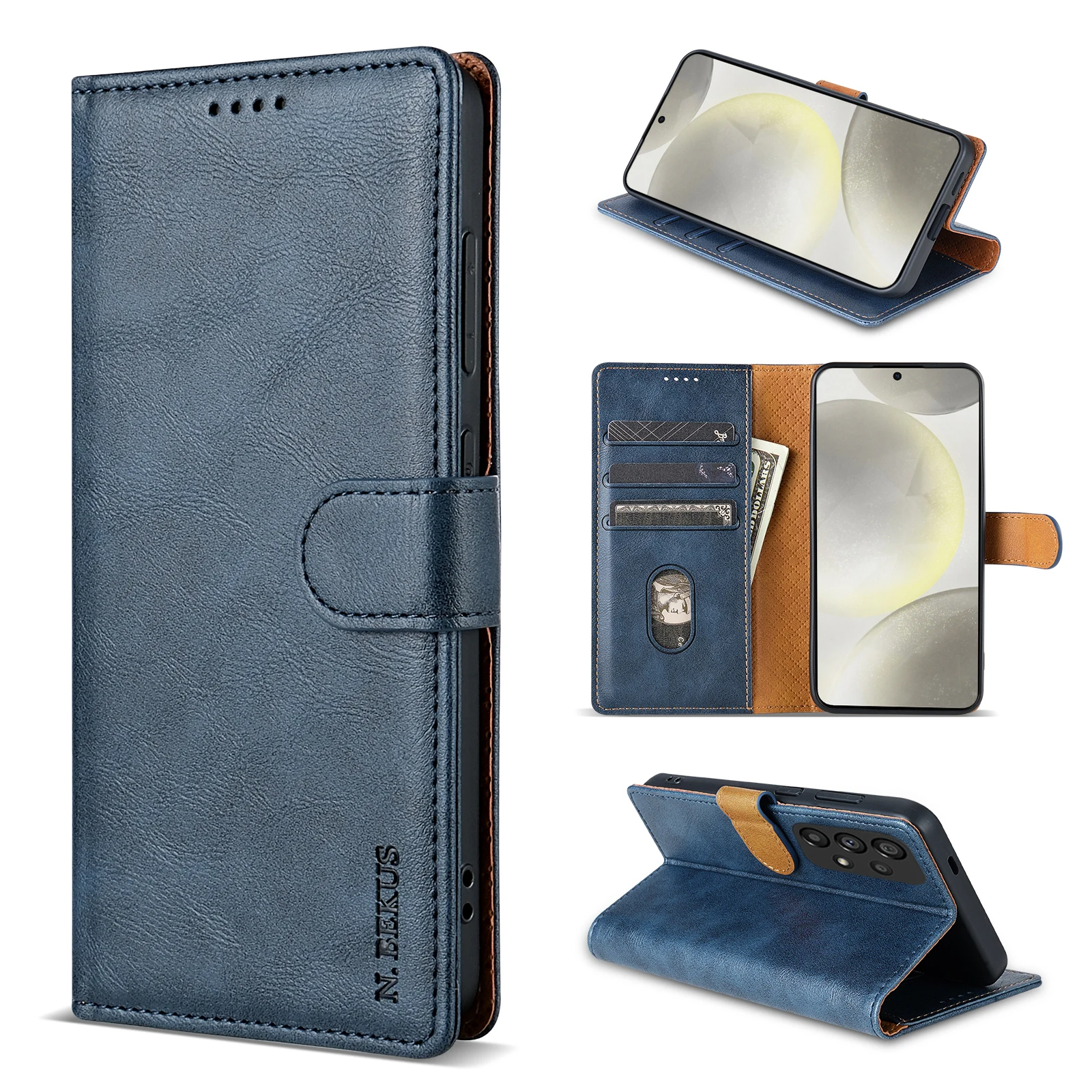 Business Leather Case For Samsung Galaxy A57 A37 A36 A56 A26 A06 A25 A35 A55 A05 A54 A34 A53 A33 Flip Card Wallet Cover Etui