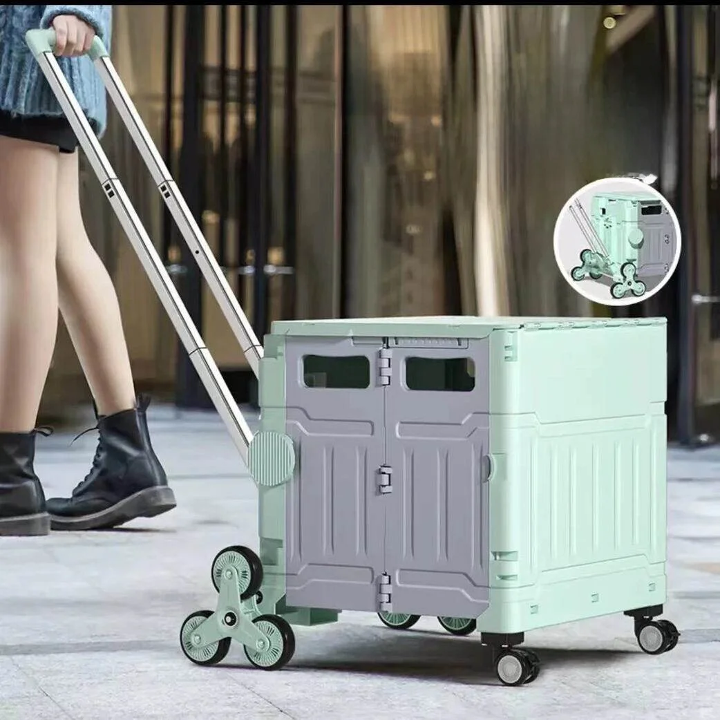 portable-folding-shopping-cart-with-universal-wheels-camping-carriage-small-pushcart-stackable-durable-stainless-steel