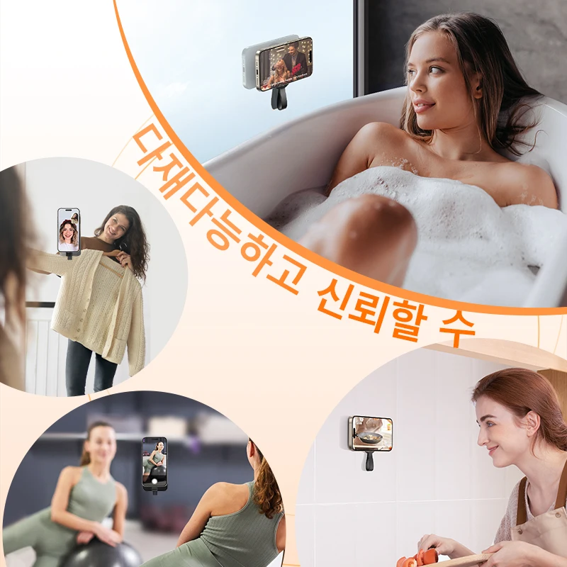 Joyroom 업그레이드 된 자기 흡입 컵 전화 마운트 미러 샤워 실리콘 흡입 전화 케이스... - 5