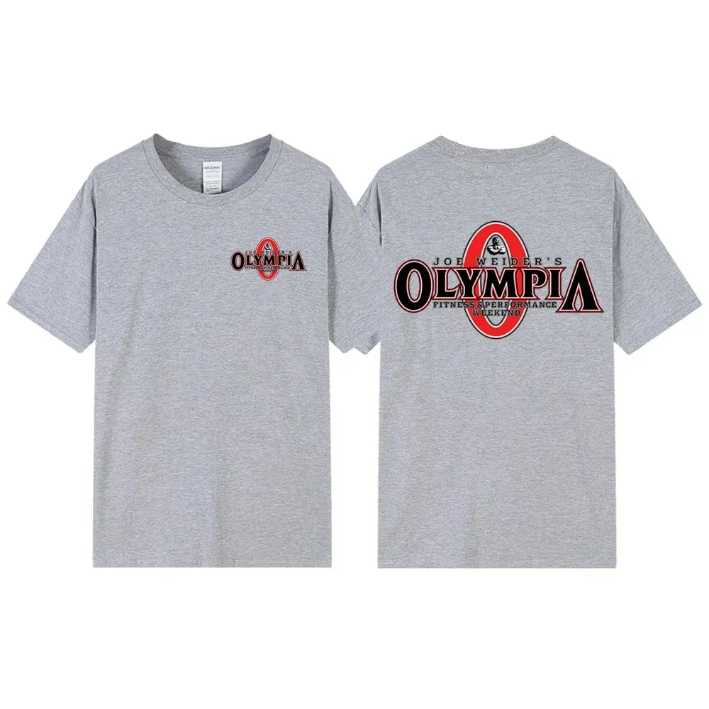 New Summer Men\'s OLYMPIA Printed Pure Cotton T-shirt Men\'s Hip Hop Street Sports Fitness Comfortable Hot Selling Short Sleeve