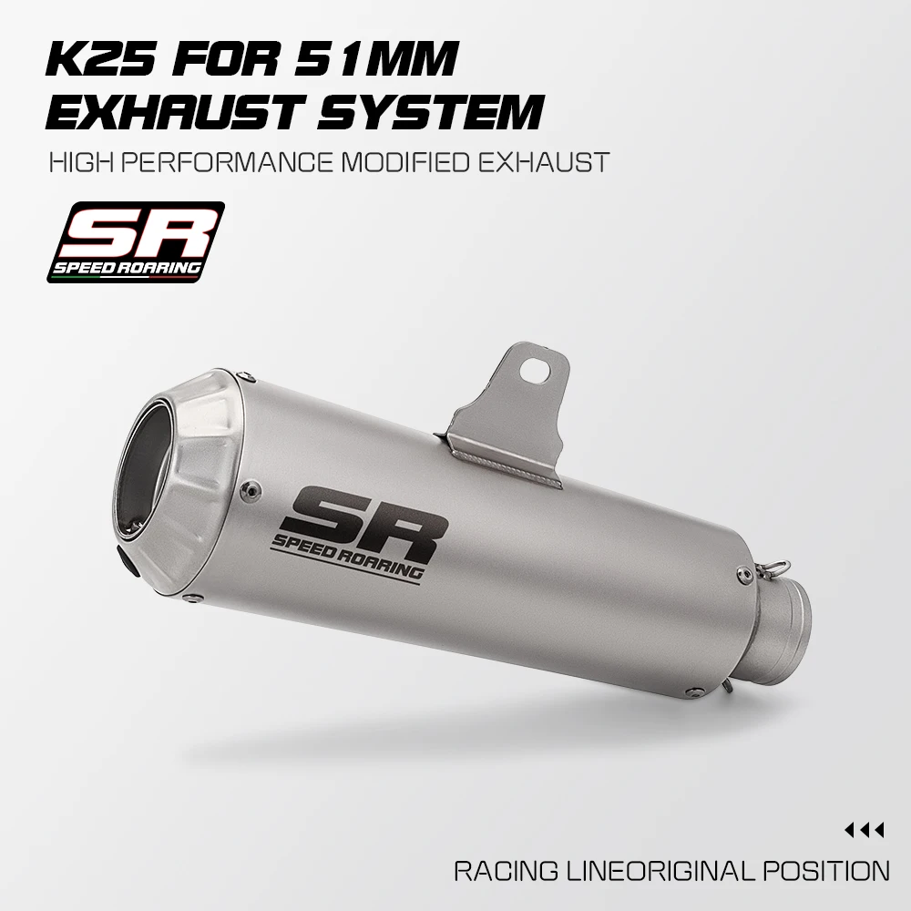 

Motorcycle Exhaust Muffler Modify Universal 51MM with DB Killer For FZ6 GSX250R NINJA400 CBR300R R25 R3 MT03 Z900 Z1000 K25