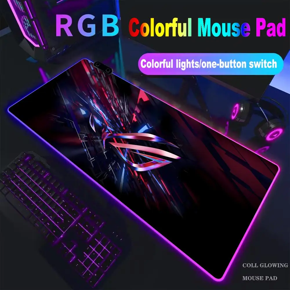 Mouse Pad Asus Rog Black Mouse Pad High-end E-sports Mouse Pad RGB Mouse Pad LED Pc Large Student Writing Pad Gamer Mat HYBXXC