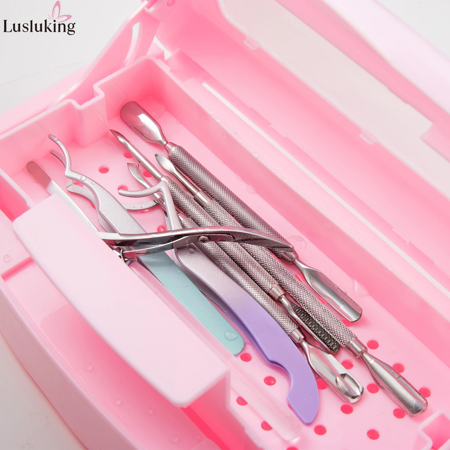 Manicure Tools Beauty Implement Sterilizing Tray Nail Tools Inside Disinfection Box Detachable Cleaning Nail Tools Storage Box