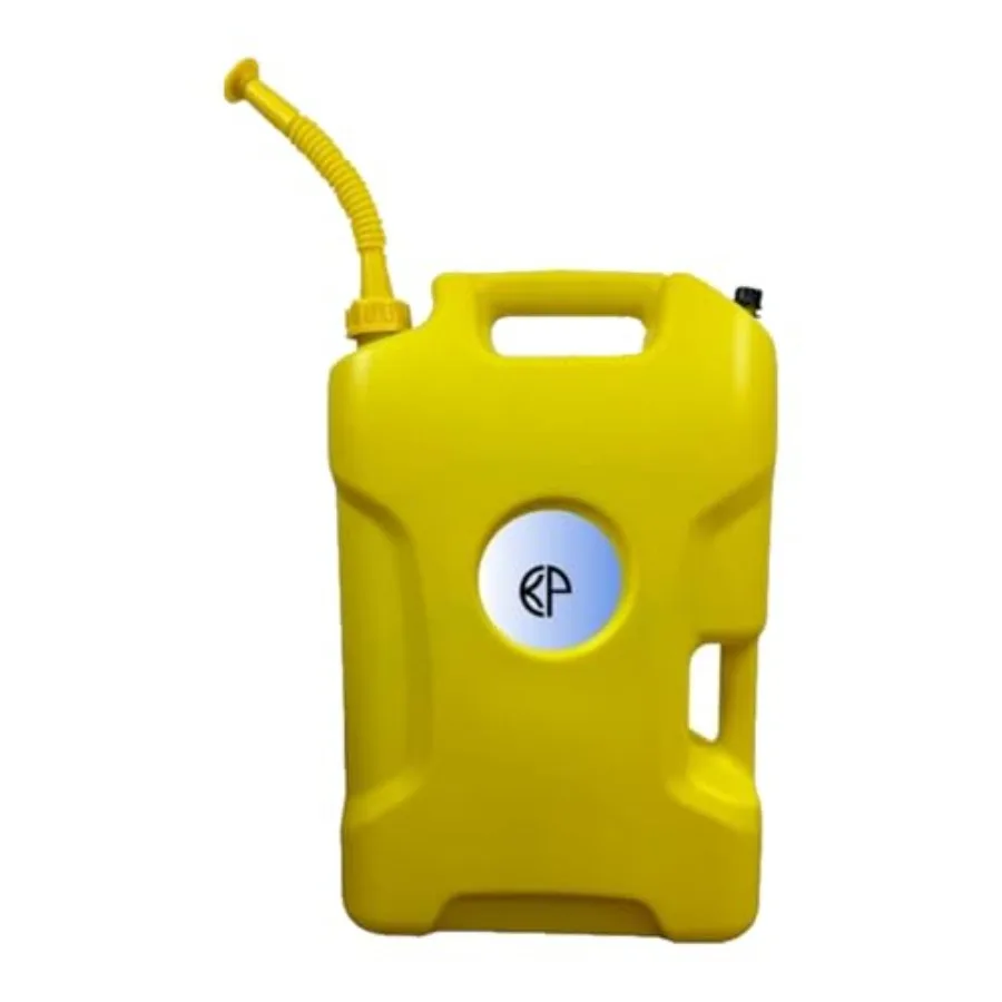 

Durable 5 Gallon Yellow Water Storage Can Portable HeavyDuty Water Container with LeakProof Cap Flexible Pour Hose Safe for