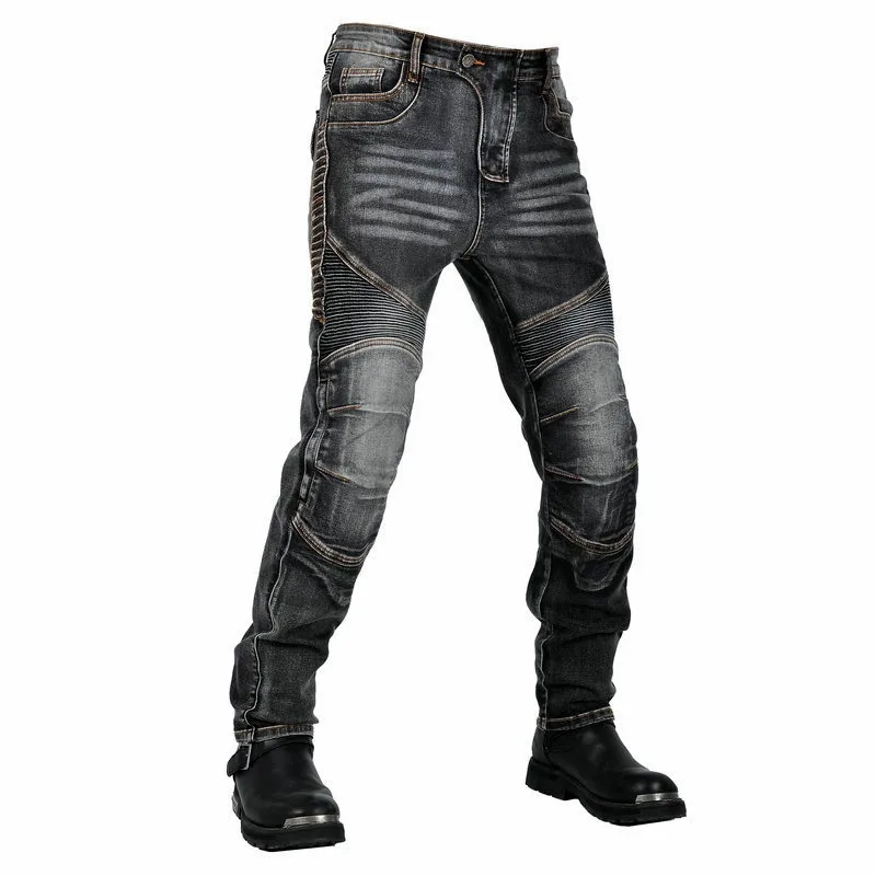 Motorcycle Jeans Men's Retro Casual Drop-proof Pants Elastic Cycling Pants Tear-resistant Locomotive Pants