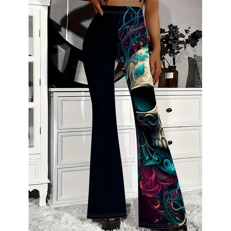 Bohemian style patterned printed flared pants, suitable for 7-16 year old teenagers for daily casual street wear.