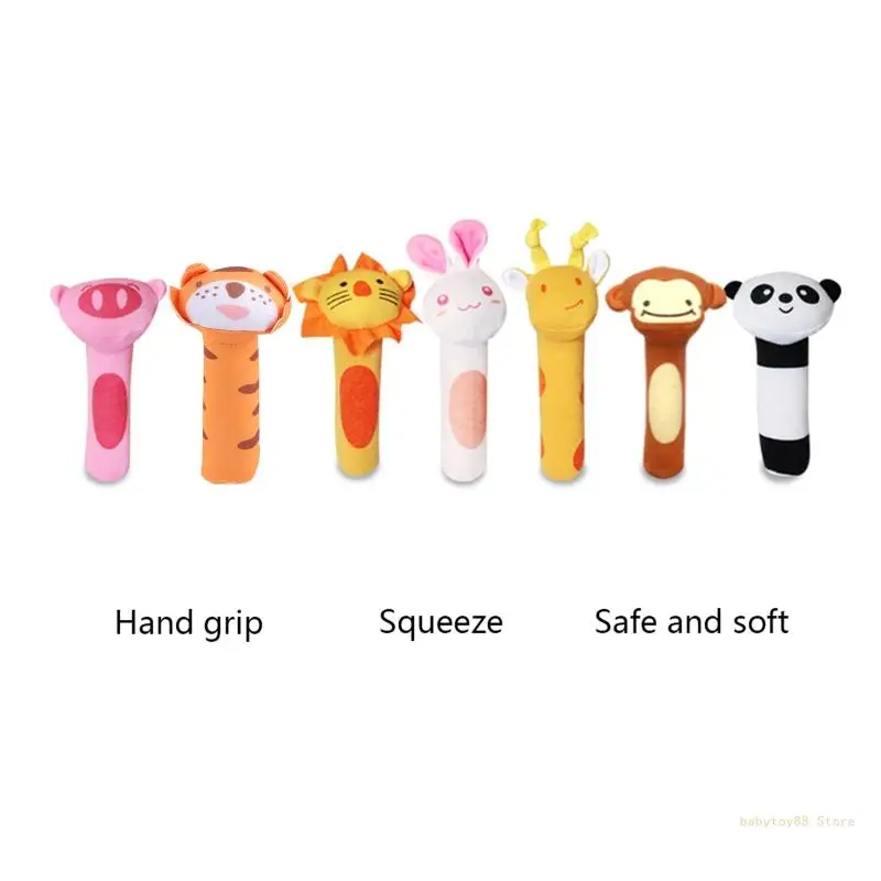 Y4UD Baby Plush Ring Crib Soundable Rattle Baby Plush for Doll Baby Handhold Toy