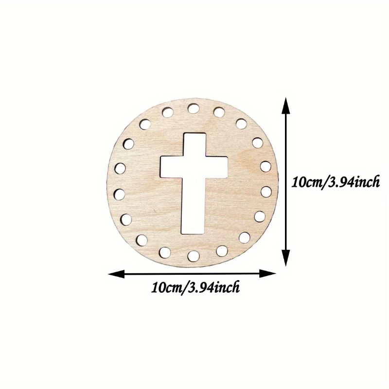 Circular Woven Wooden Chips Cross Diy Christmas Easter Cross Stitch Storage Tool Wooden Wreath Frames Cross Unfinished Hoop Ring