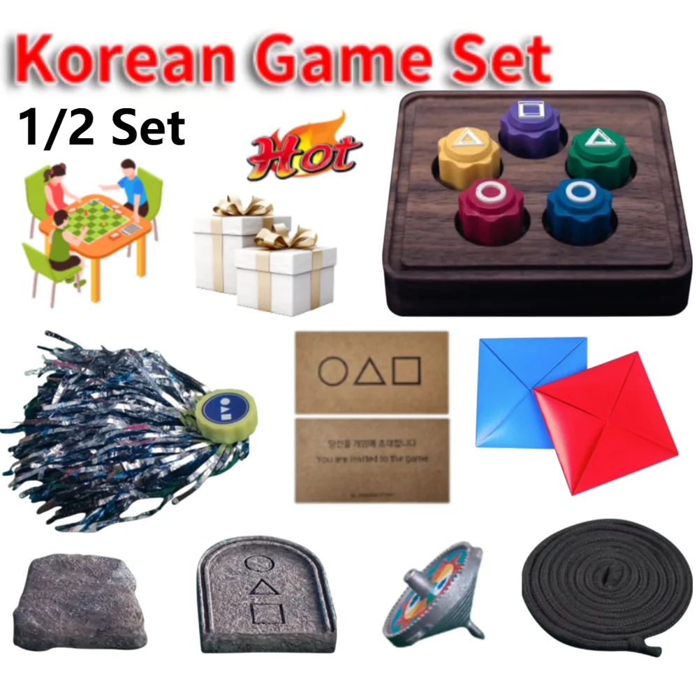 1/2set Korean Folk Game Set Gonggi Game Jebi Chagi Biseokchigi Paeng-y DDAKJI Korean Traditional Play Game Fun Stress Relief Toy