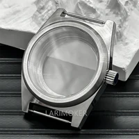 BLIGER 38mm acero inoxidable plata negro oro rosa caja cepillada de cristal de zafiro plano para NH35 NH36 ETA 2824 PT5000 sport