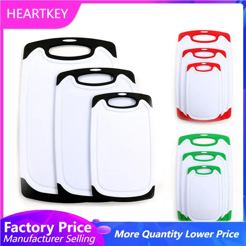 

3PCS/SET Cutting Board Fruit Vegetable Meat Non-slip Chopping Board Two-sided Plastic Chopping Blocks Kitchen Accessories