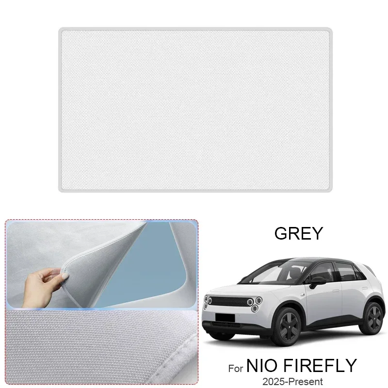 For NIO FIREFLY 2025-Present Car Anti-uv Electrostatic Adsorption Sunroof Sunshade Suede Fabric Auto Heat Insulation Skylight