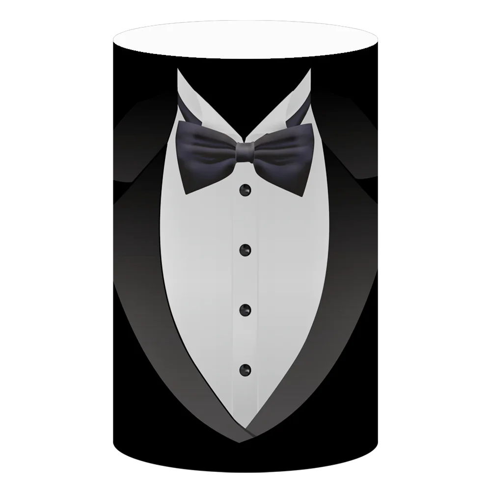 أسود سهرة اسطوانة طيدة يغطي للطفل ليتل بوس حفلات عيد ميلاد ديكور بسط الركيزة غطاء مفرش المائدة الدعائم