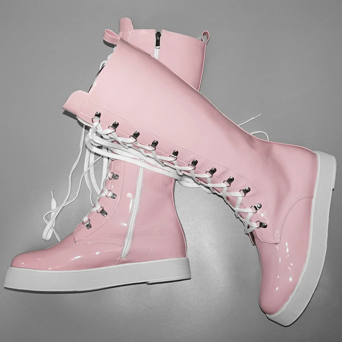 

Winter Shoes Plus Size 47 48 49 50 Women Patent Leather Thigh High Snow Boots Female Round Toe Fashion Sneakers Big Size Shoes