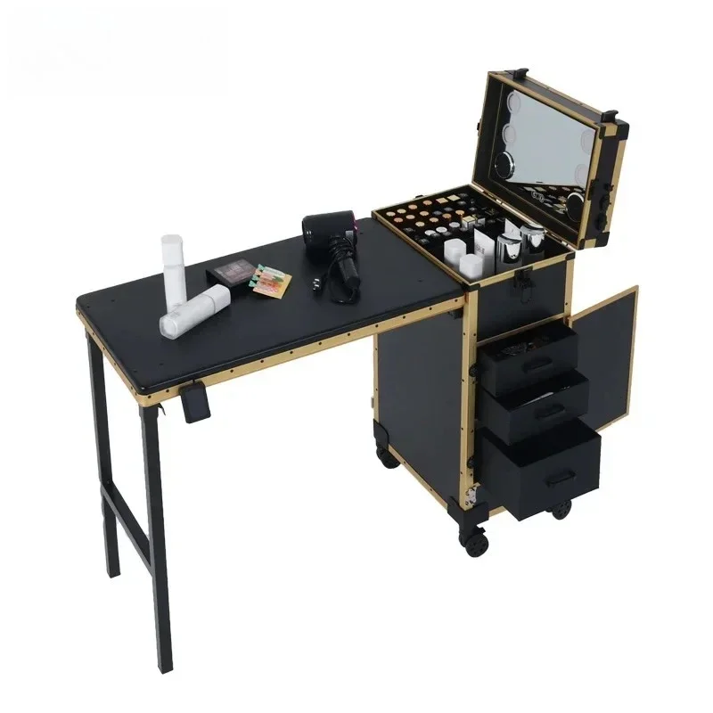 Portable cosmetic case, beauty tattoo embroidery high-end tie rod, manicure toolbox