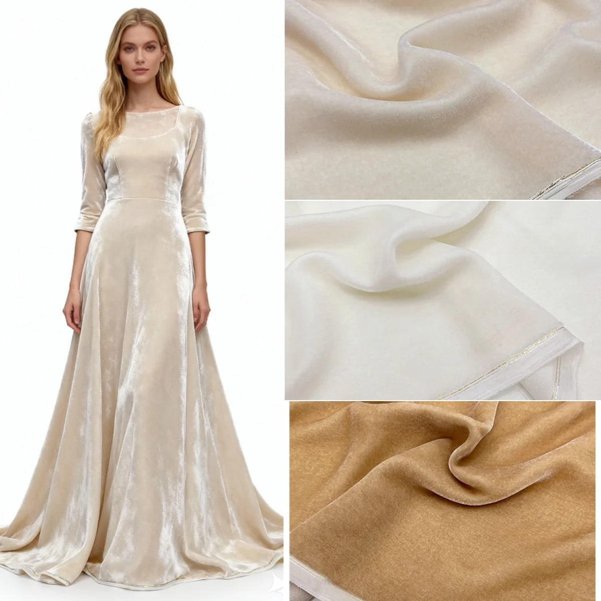 

Осенне-зимняя однотонная мягкая шелковая основа, бархатная ткань, швейная юбка Ципао, брюки, куртка, вечернее платье, ткань