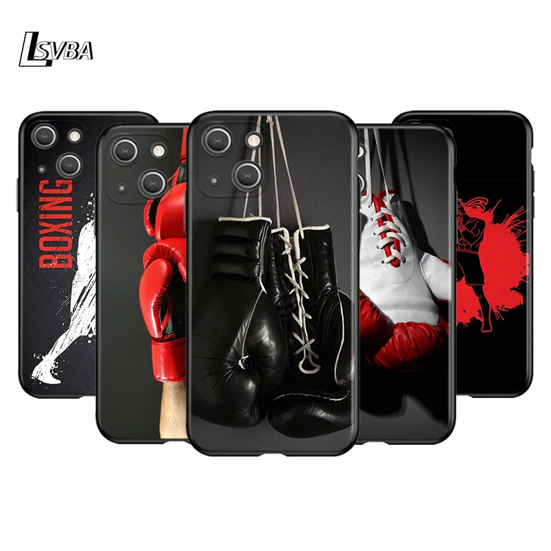 

Cool Boxing Gloves Silicone Cover For Apple IPhone 13 12 Mini 11 Pro XS MAX XR X 8 7 6S 6 Plus 5S SE Black Phone Case
