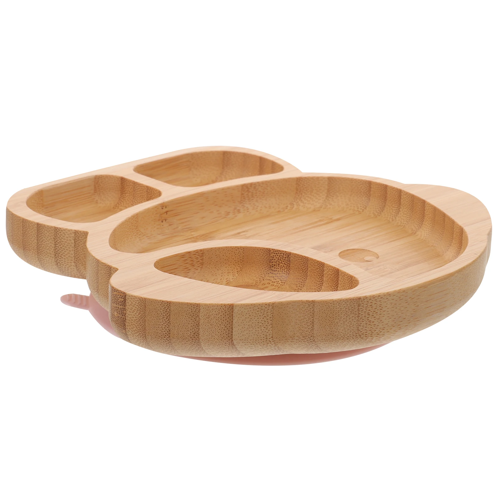 

Wood Divided Plate Bamboo Silicone Dinner Food Tray Kids Suction Cup Baby Toddler Divided Serving Tray Wood Dinner Plate