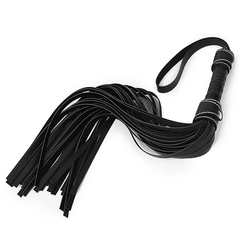54CM Crafts Black Bull Whip,Leather Custom Horse Whip and Bolster Construction，Leather Covered Handle with Wrist Strap