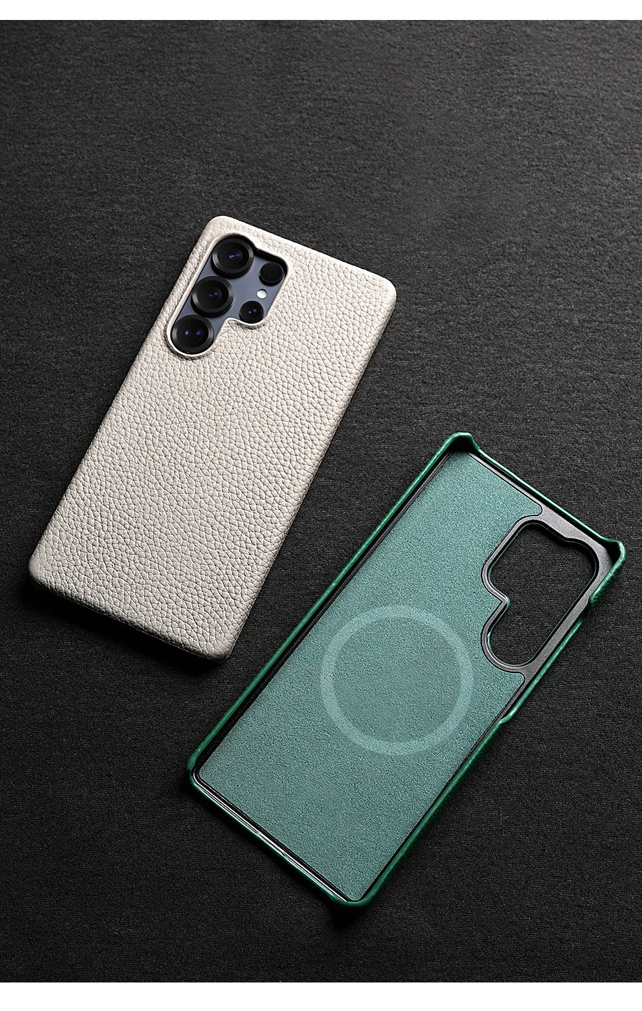 for Magsafe Case for Samsung Galaxy S26 S24 S25 Ultra Plus Natural Cowhide Leather Magnetic Protector Luxury Phone Back Cover