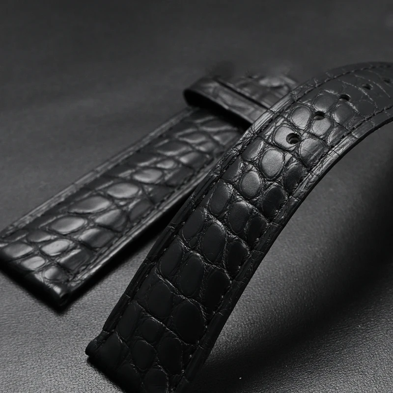 Crocodile Genuine Leather Strap Watch Band Men Women Butterfly Buckle Replace Bracelet 12/13/14/15/16/17/18/19/20/21/22/23/24mm