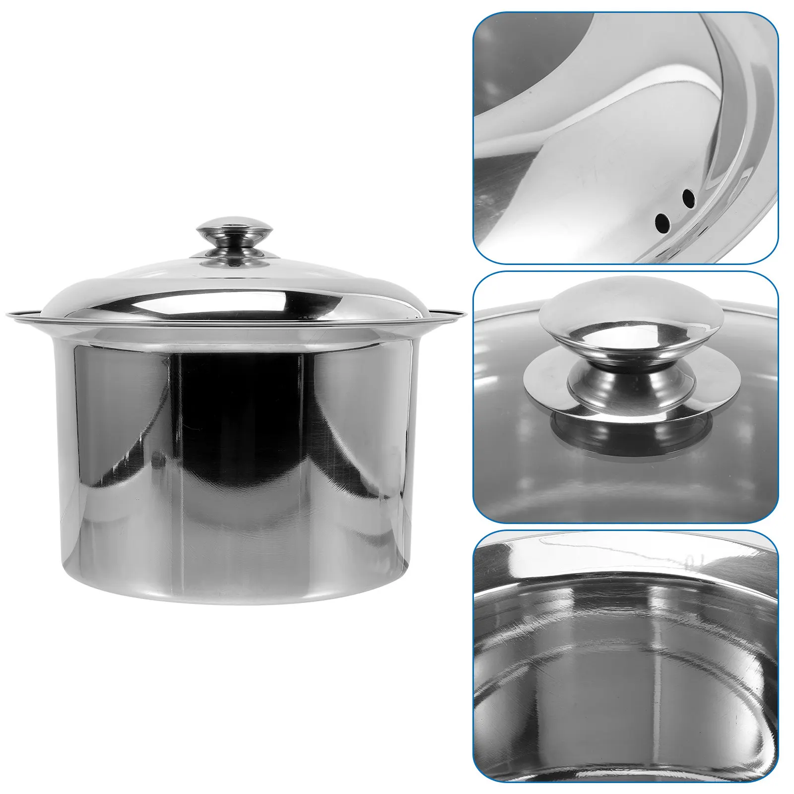 Stainless Steel Spittoon Thickened Covered Night Urinal Multi-Use Chamber Pot Bed Pan Portable Urine Storage Bucket for Home